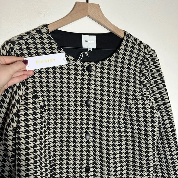 Gilli - Black and White Houndstooth Women's blazer - Picture 3 of 6